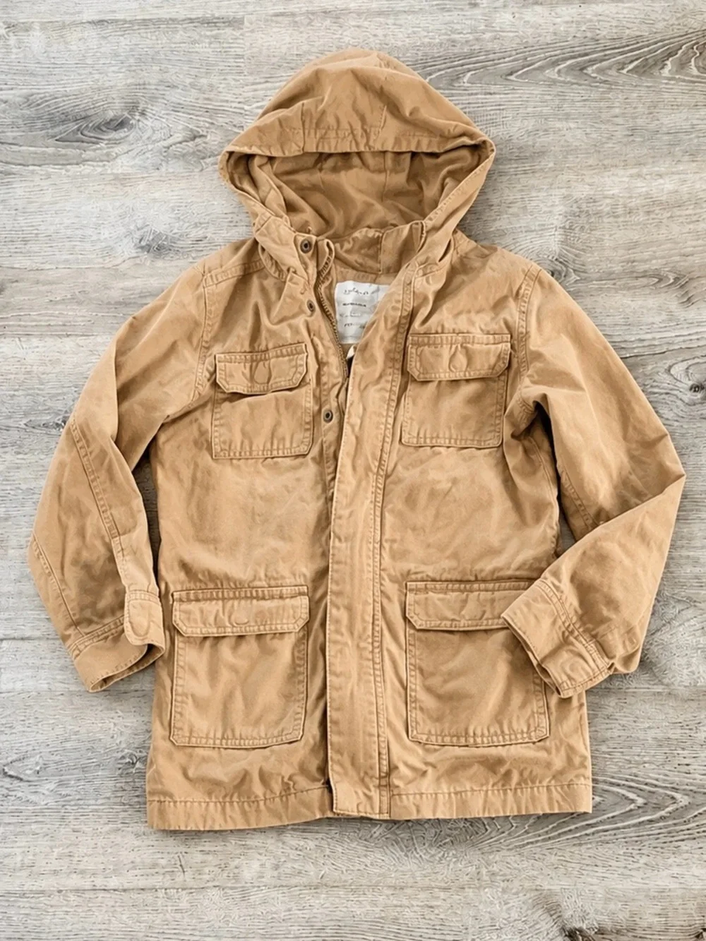 Cat & Jack Boys Utility Jacket Hooded Tan Size M 8/10 VGUC